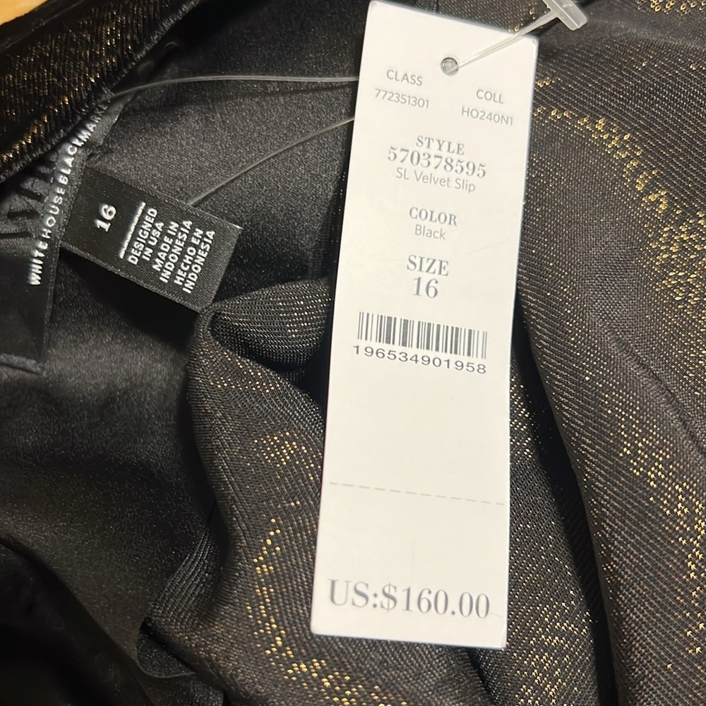 NEW WHBM $160 Velvet Slip dress Black Dress sizes 2,4,6 8, 10, 14,16,18 - Picture 10 of 11
